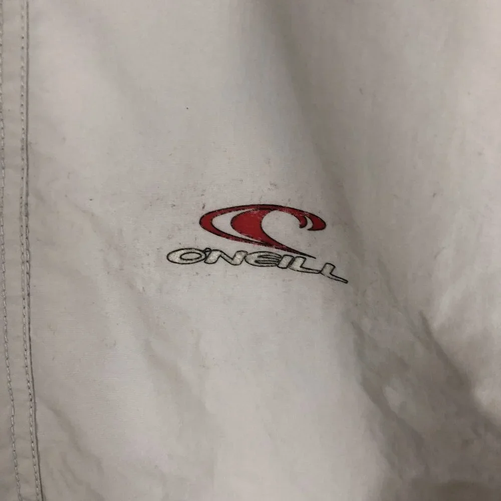 Vintage ONeill Jacket Insulated Windbreaker Black Collar Light Gray Men Size XL